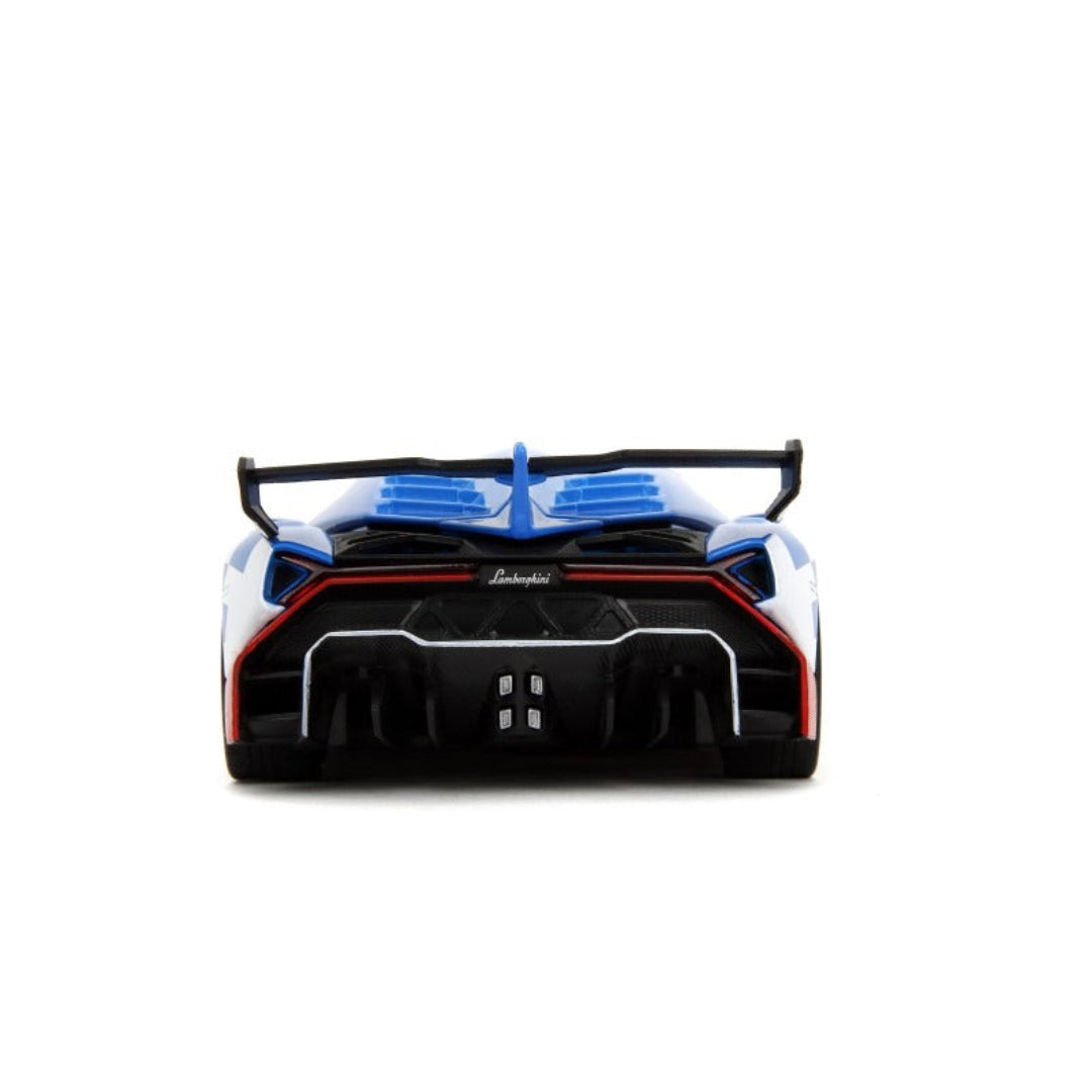 Jada Sonic Classic Lamborghini Veneno 1:24 Diecast Model Car with Sonic Figure – Blue & Red