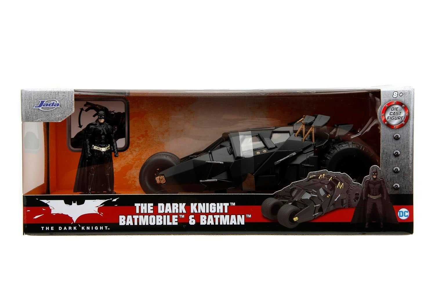 Jada The Dark Knight Batmobile & Batman 1:24 Die-Cast Vehicle with Batman Figure