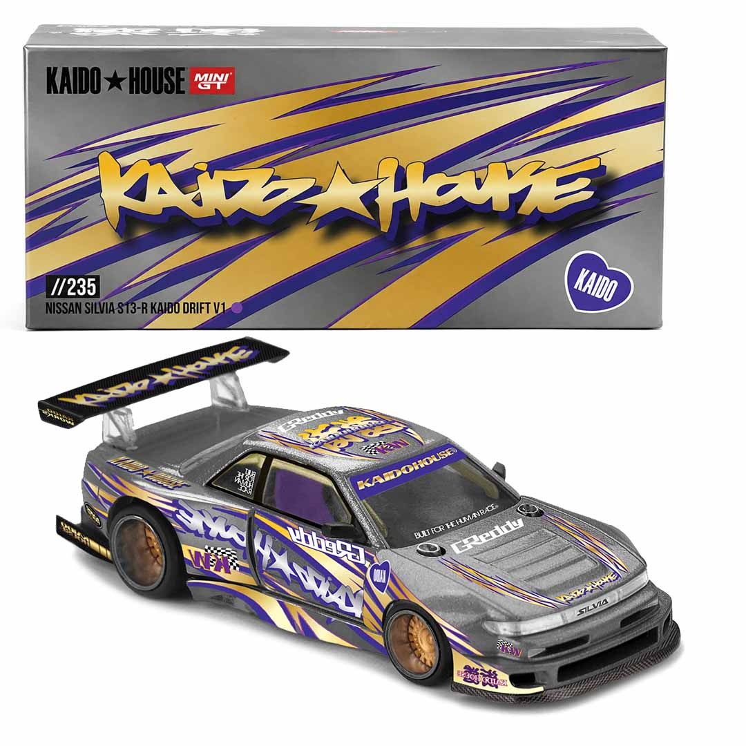Kaido House Mini GT Nissan Silvia S13 R Kaido Drift V1 #235 1:64 Diecast Model Car Imported