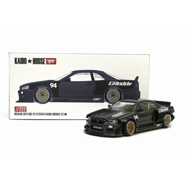 Kaido House x Mini GT Nissan Skyline GT-R (R34) Kaido Works V2 1:64 Diecast Model Car Imported