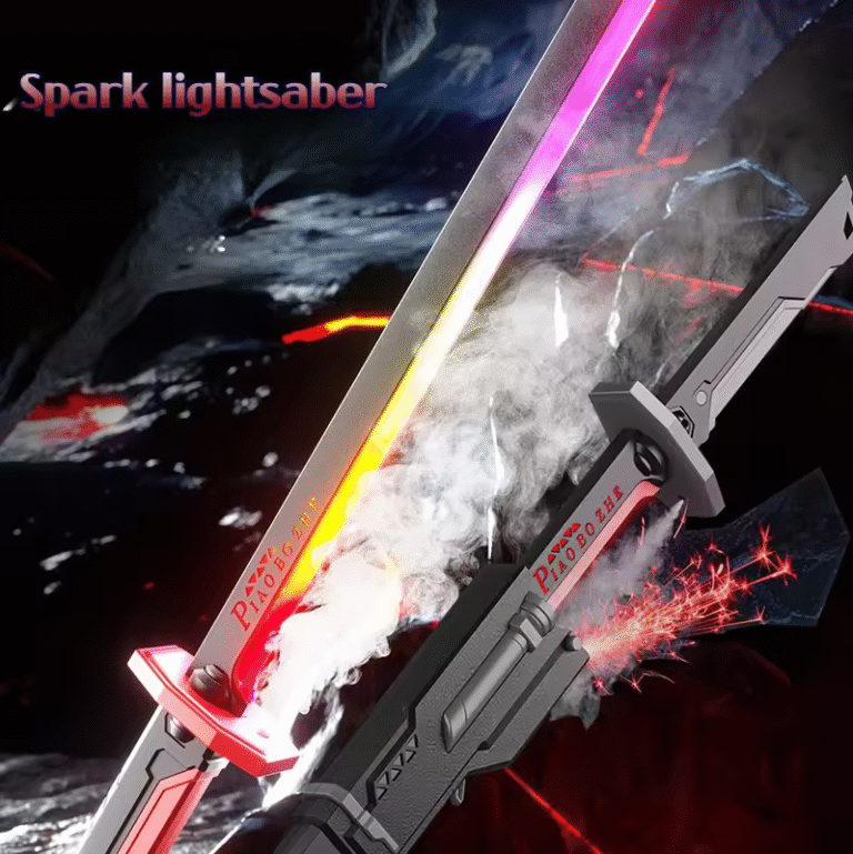 Flowing Colorful Lightsaber Led Black Sword with Spark & Smoke Effect - Usb Chargeable (Partial Cash on delivery allowed on this product)