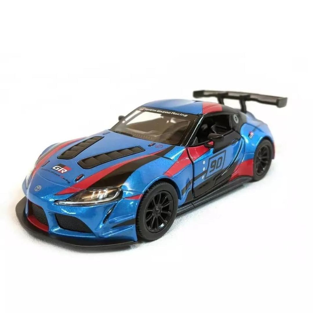 Kinsmart Toyota GR Supra Racing Diecast Model Car 1:36 – Blue & Red