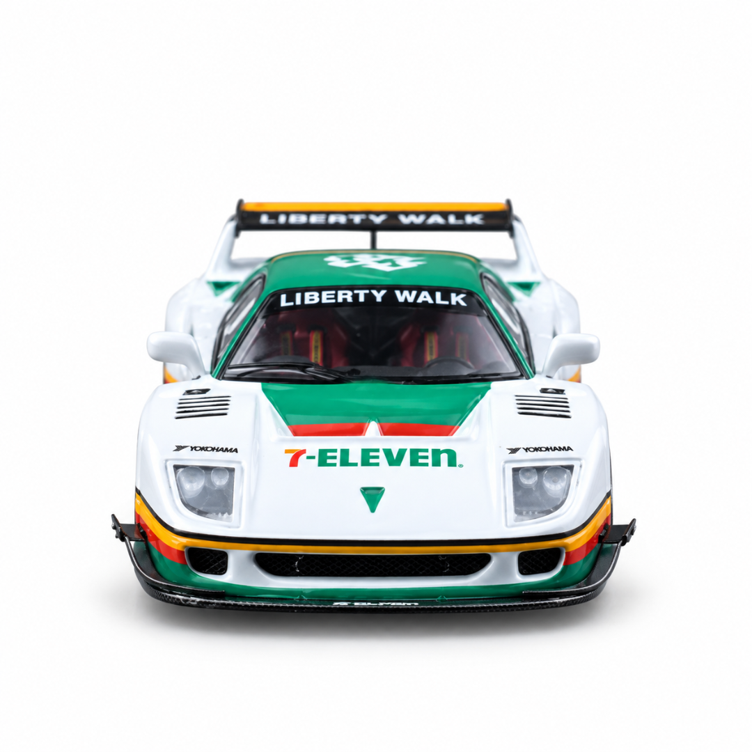 LBWK Ferrari F40 Ghost Player Green & White 1:64 Diecast Model Car