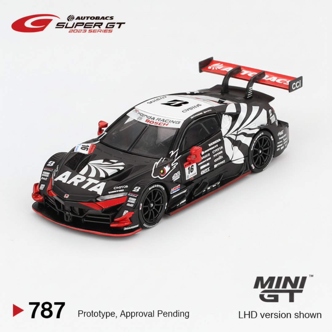 MINI GT Imported Honda NSX-GT Type S GT500 #16 ARTA MUGEN NSX-GT 2023 SUPER GT 1:64 Diecast – MGT00787-BL – No.787