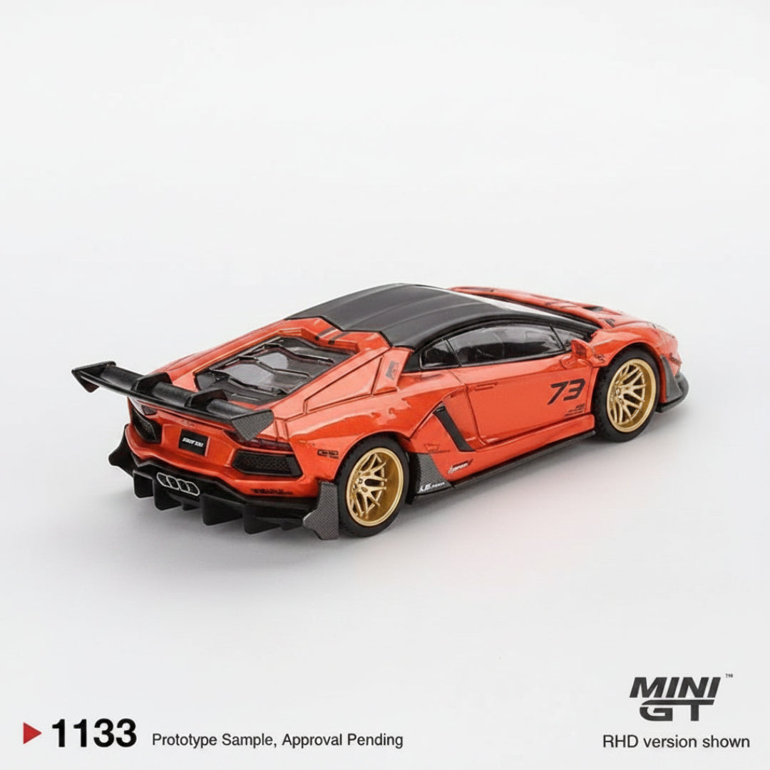 MINI GT Imported LB★WORKS Lamborghini Aventador Limited Edition Orange MDX 2025 1:64 – No. 1133