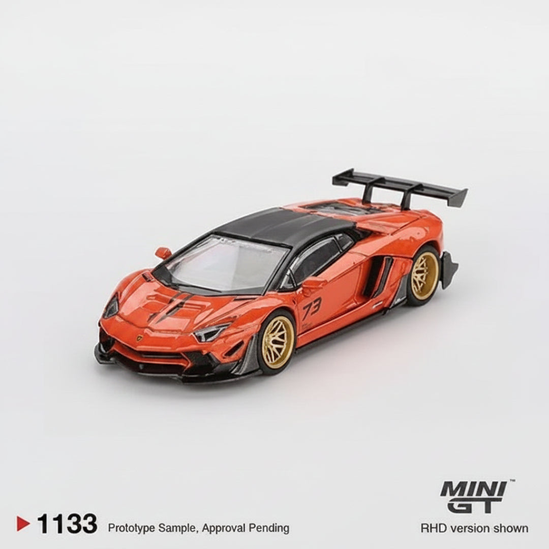 MINI GT Imported LB★WORKS Lamborghini Aventador Limited Edition Orange MDX 2025 1:64 – No. 1133