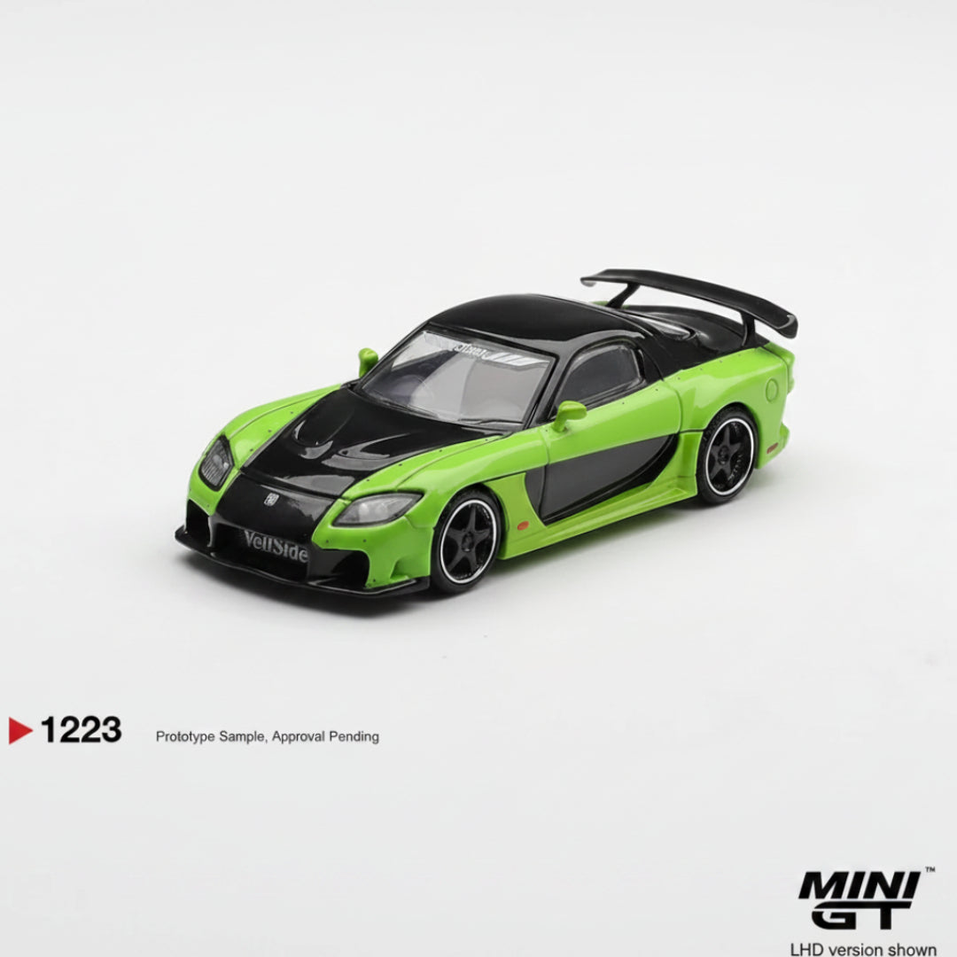 MINI GT Imported Mazda RX-7 VeilSide Fortune7 Green 1:64 – No.1223
