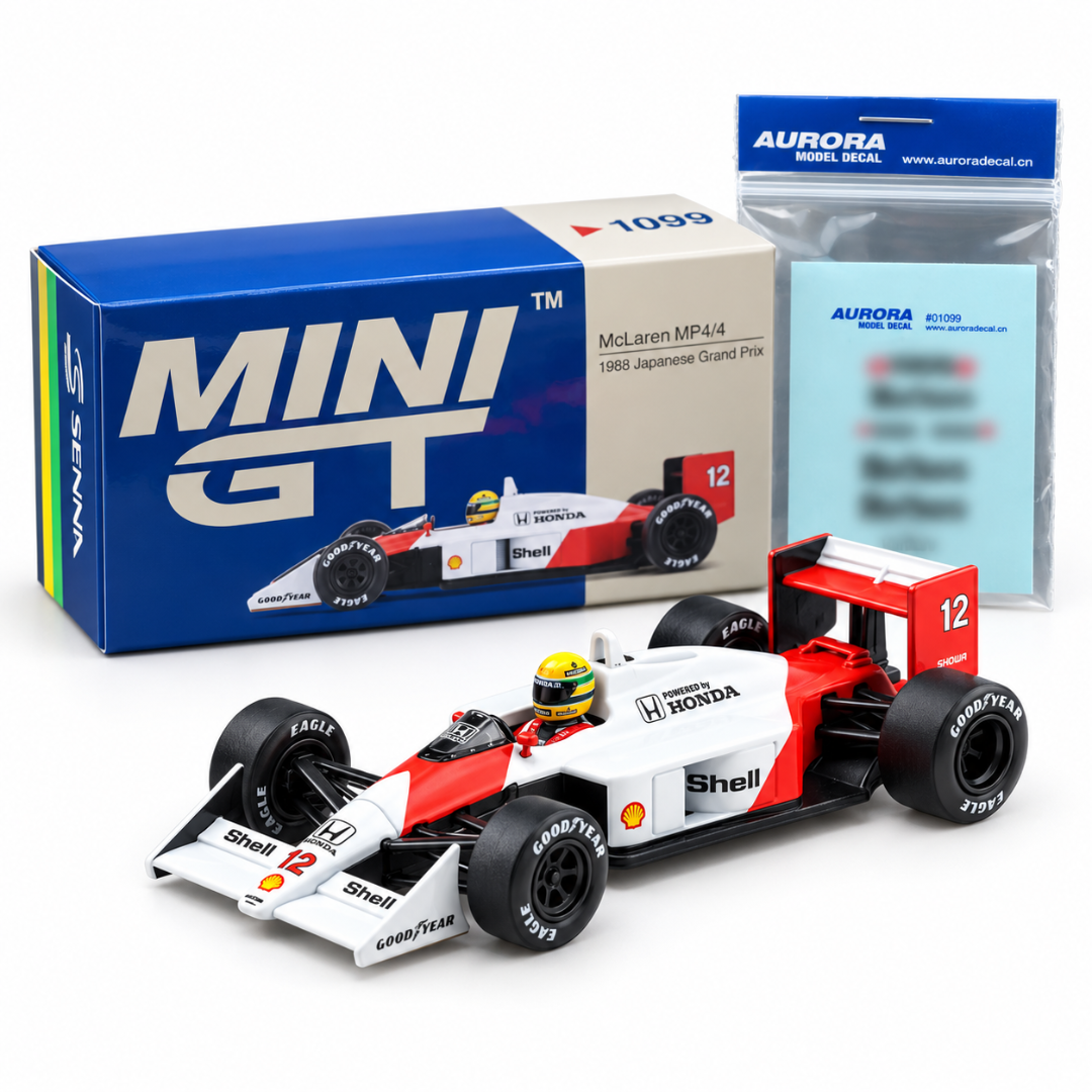 MINI GT Imported McLaren MP4/4 1988 Japanese GP Winner #12 Ayrton Senna 1:64 Diecast Model Car #1099
