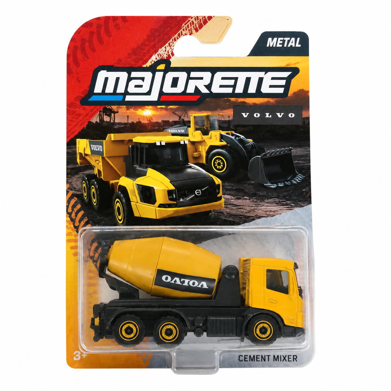 Majorette Volvo Cement Mixer Die-Cast Construction Truck Toy | Metal Body Miniature Vehicle