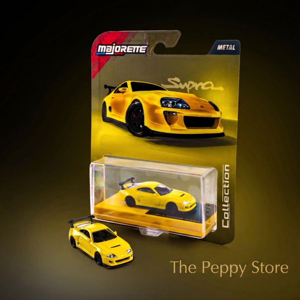 Majorette 1:64 Scale 1995 Toyota Supra Die-Cast Metal Model Car – Yellow