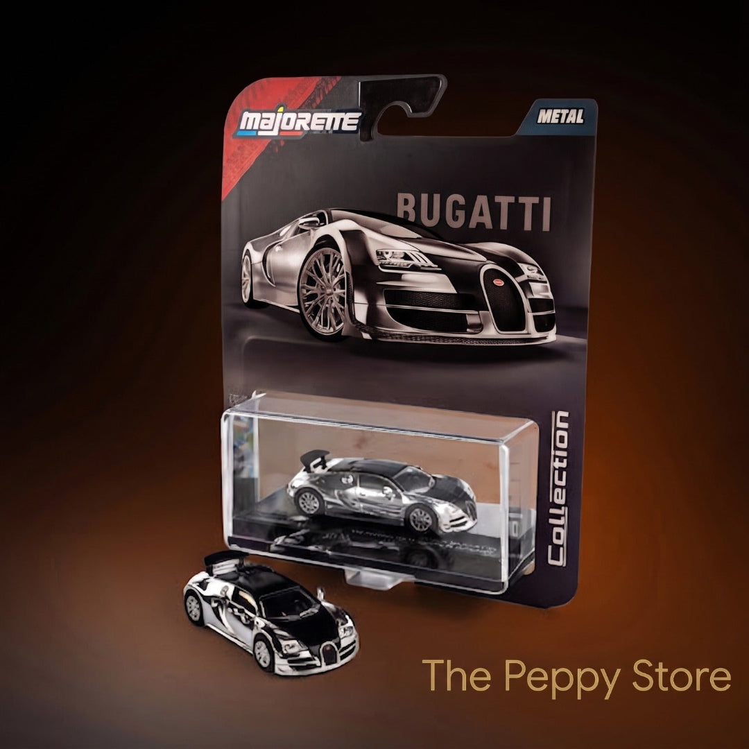 Majorette Bugatti Veyron 16.4 Super Sport 1:64 Scale Die-Cast Metal Model Car – Black & Silver