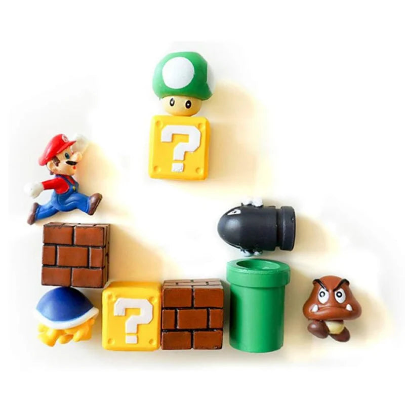 Mini Super Mario Set of 10 Magnets