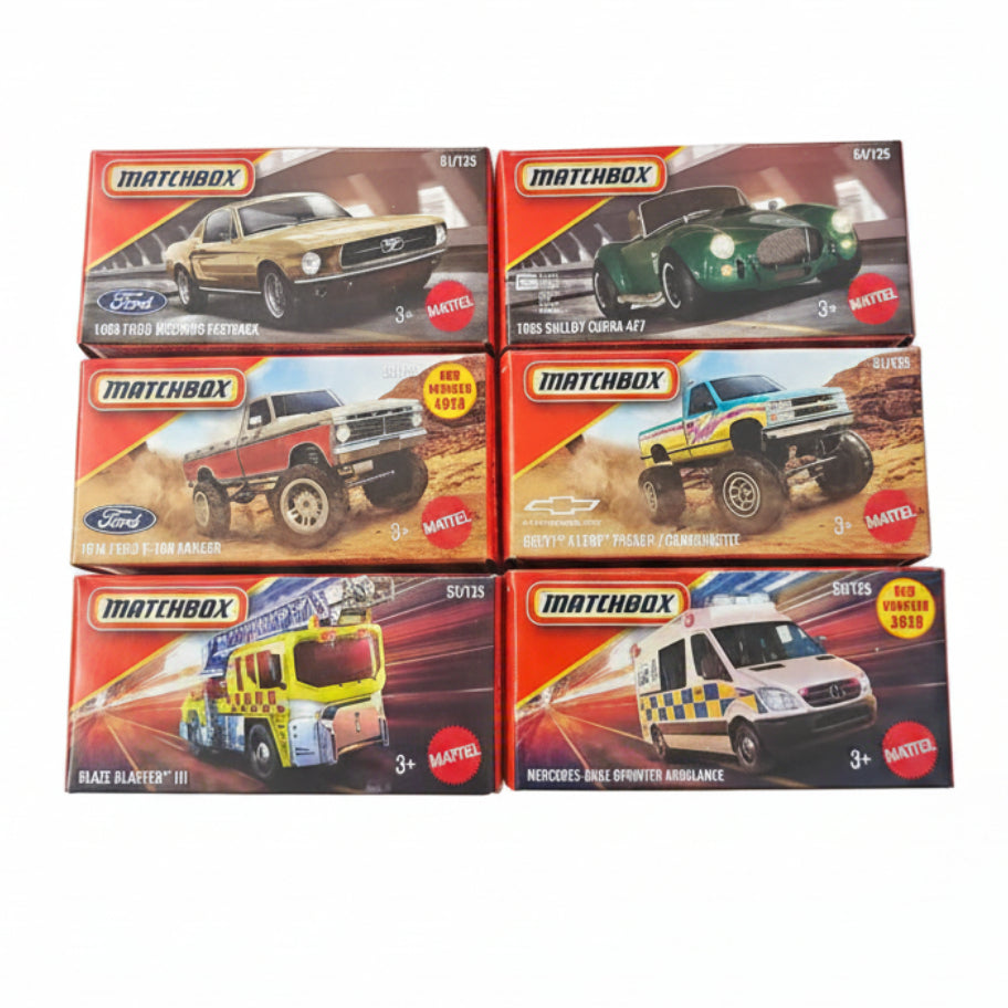 Matchbox Die-Cast Car Set of 6 - Set D | 1:64 Scale Collectible Cars