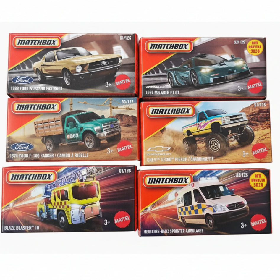 Matchbox Die-Cast Car Set of 6 - Set F | 1:64 Scale Collectible Cars
