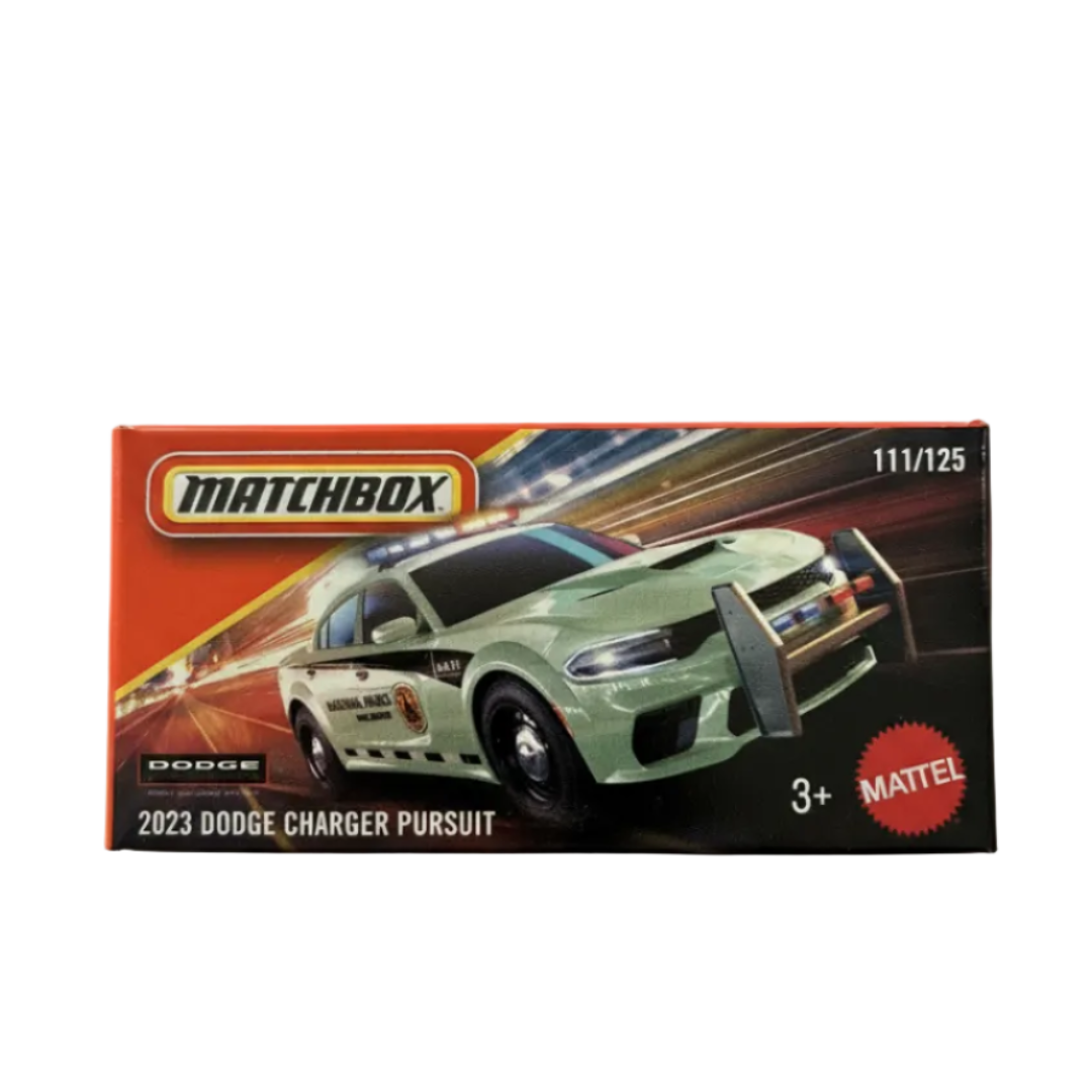 Matchbox Imported 2023 Dodge Charger Pursuit Die-Cast Toy Car 1:64 Scale