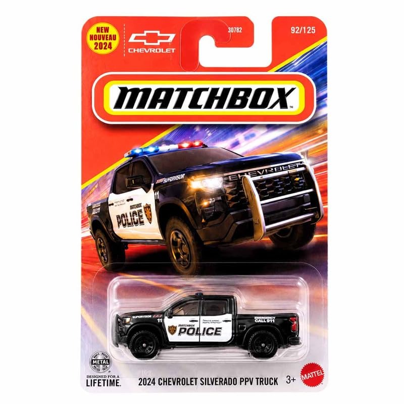 Matchbox Imported 2024 Chevrolet Silverado PPV Truck Die-Cast Car| 1:64 Scale