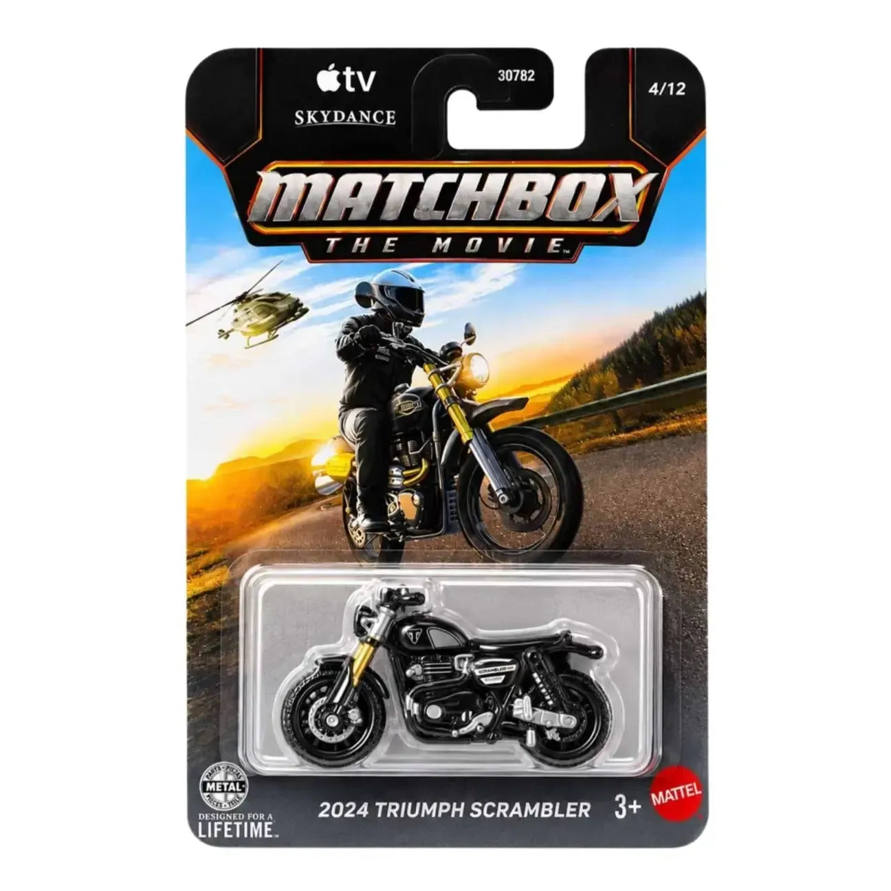 Matchbox Imported 2024 Triumph Scrambler Die-Cast Motorcycle| 1:64 Scale