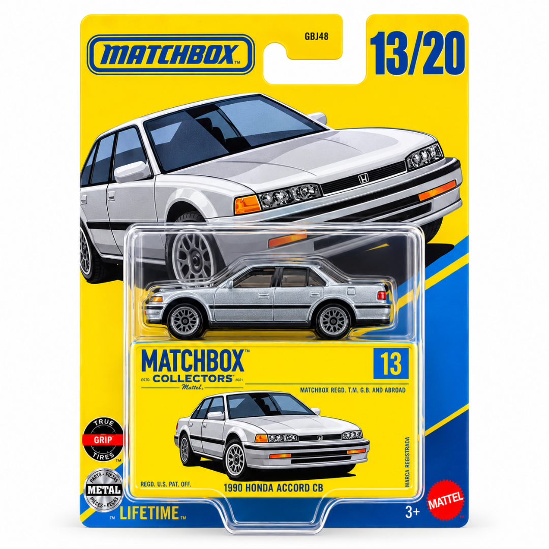 Matchbox Imported Collectors 1990 Honda Accord CB Silver 1:64 – #13/20