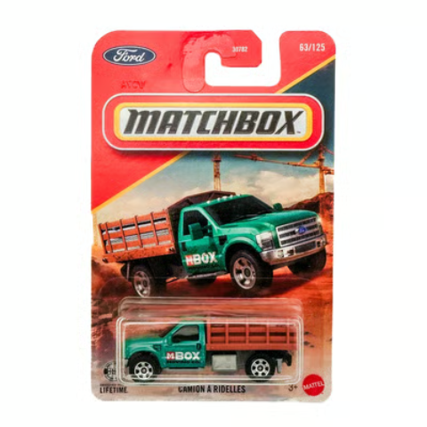 Matchbox Imported Ford F-350 Stake Bed Truck Diecast Toy Car| 1:64 Scale