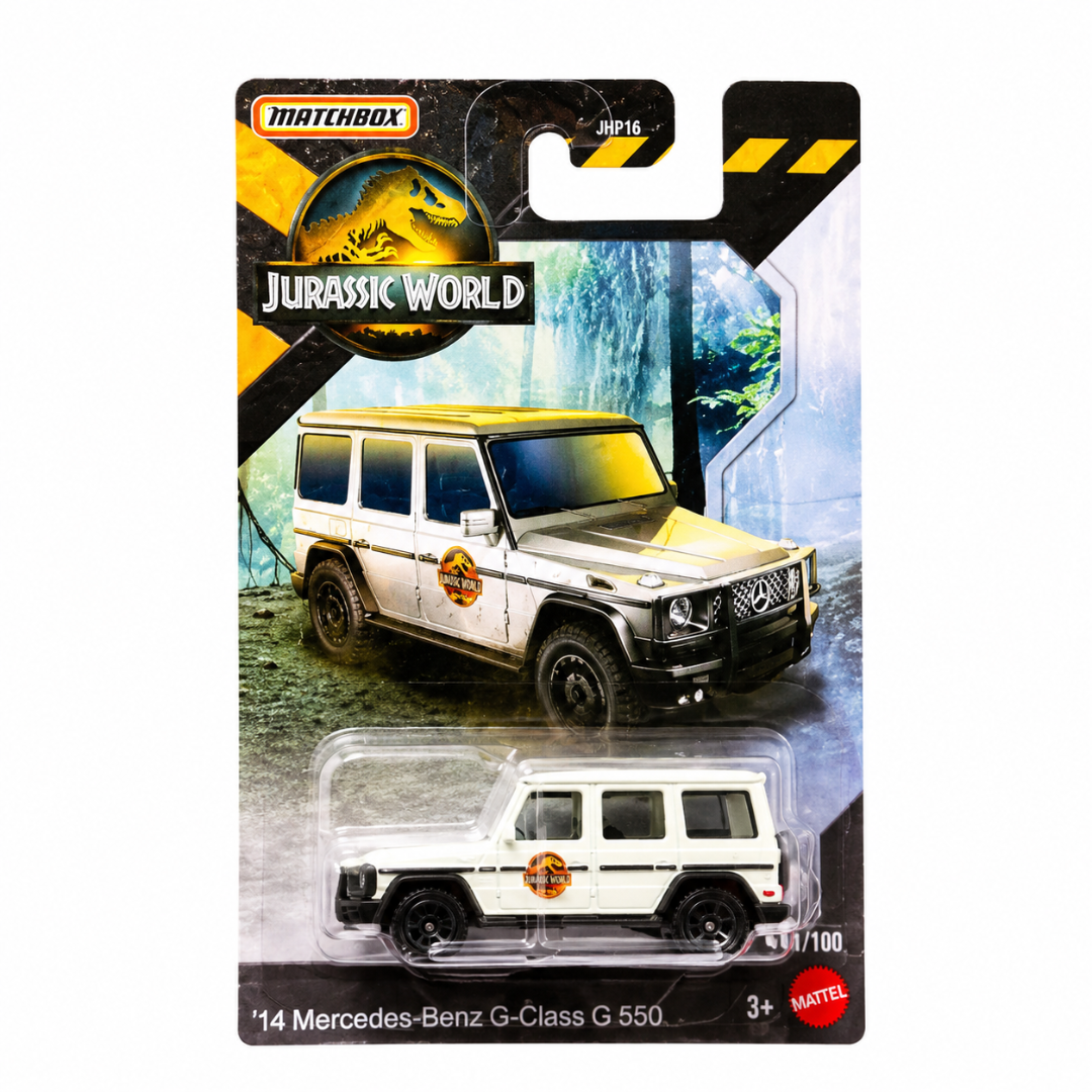 Matchbox Imported Jurassic World '14 Mercedes-Benz G-Class G 550 Diecast Toy Car| 1:64 Scale