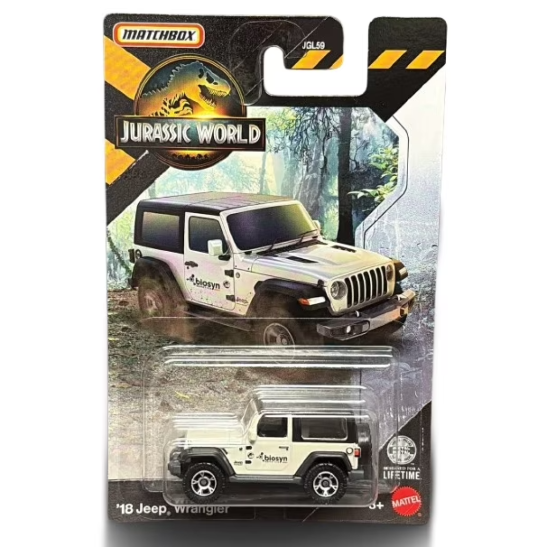 Matchbox Imported Jurassic World '18 Jeep Wrangler Diecast Toy Car| 1:64 Scale