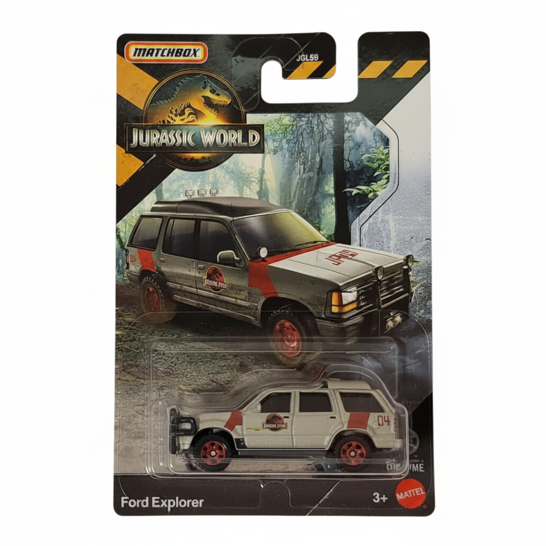 Matchbox Imported Jurassic World Ford Explorer Diecast Toy Car| 1:64 Scale