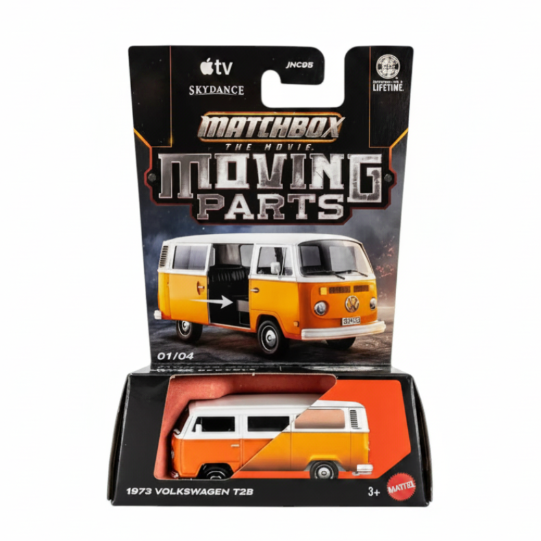 Matchbox The Movie Moving Parts 1973 Volkswagen T2B Die-Cast Model Car – 1:64 Scale Collectib 01/04