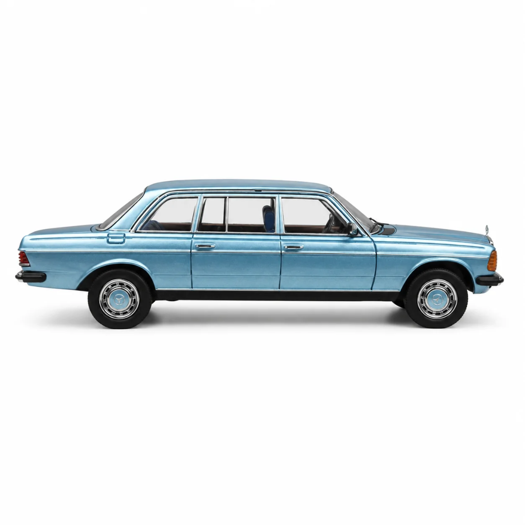 Mercedes-Benz W123 Blue 1:64 Scale Die-Cast Model Car – Classic Luxury Sedan
