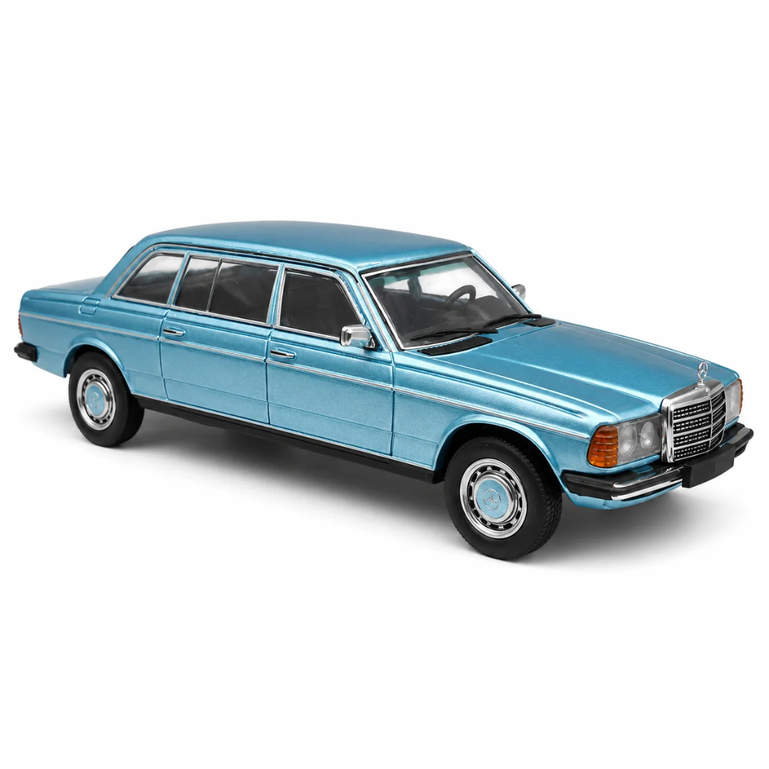 Mercedes-Benz W123 Blue 1:64 Scale Die-Cast Model Car – Classic Luxury Sedan