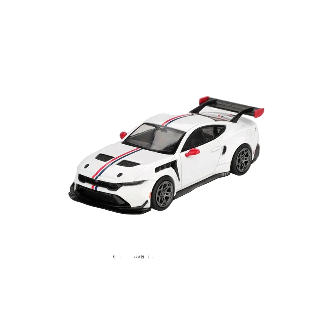 Mini GT Ford Mustang GTD Spirit of America White 1:64 Diecast Model Car 1097