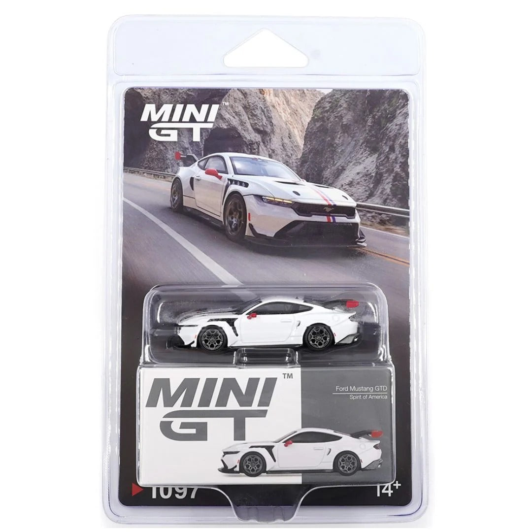 Mini GT Ford Mustang GTD Spirit of America White 1:64 Diecast Model Car 1097