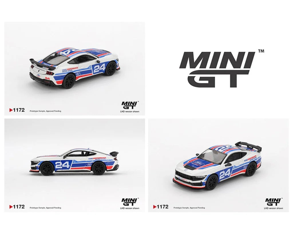 Mini GT Imported Ford Mustang Dark Horse #24 Ford Performance Racing School 1:64 Diecast Model Car 1172