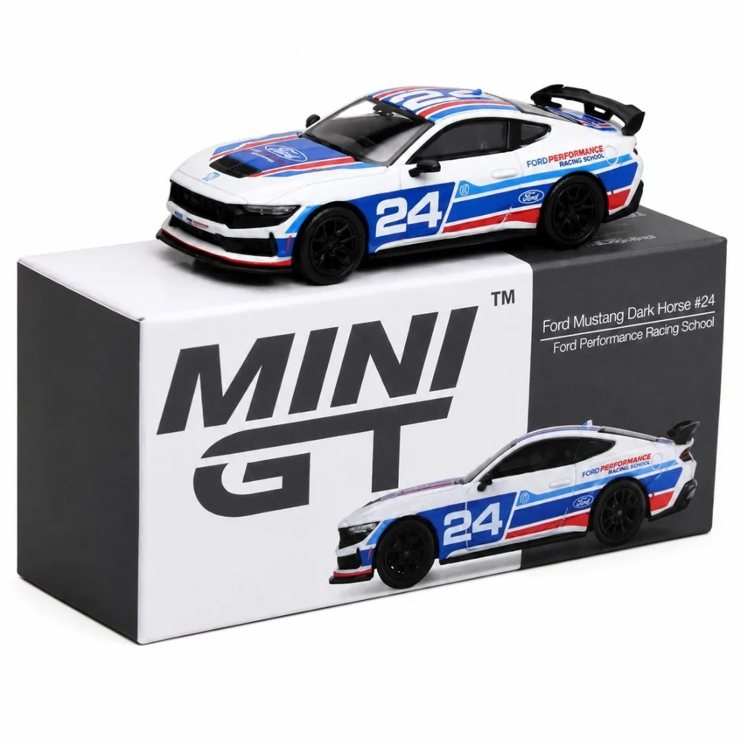 Mini GT Imported Ford Mustang Dark Horse #24 Ford Performance Racing School 1:64 Diecast Model Car 1172