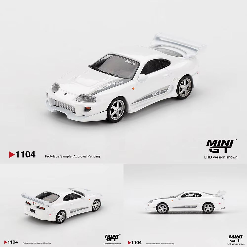 Mini GT Imported Toyota Supra VeilSide Combat V-I White 1:64 Diecast Model Car 1104