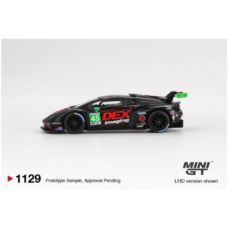 Mini GT Lamborghini Huracán GT3 EVO2 #45 DEX Imaging 2023 IMSA Daytona 24 Hours 1:64 Scale Diecast Model Car