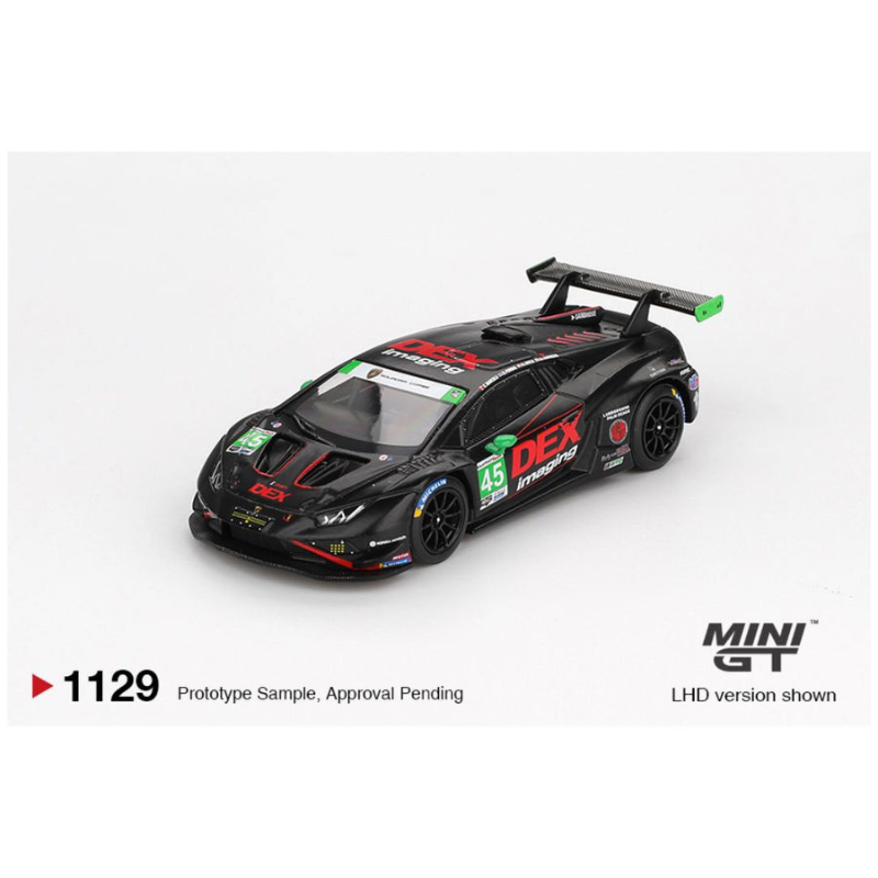 Mini GT Lamborghini Huracán GT3 EVO2 #45 DEX Imaging 2023 IMSA Daytona 24 Hours 1:64 Scale Diecast Model Car