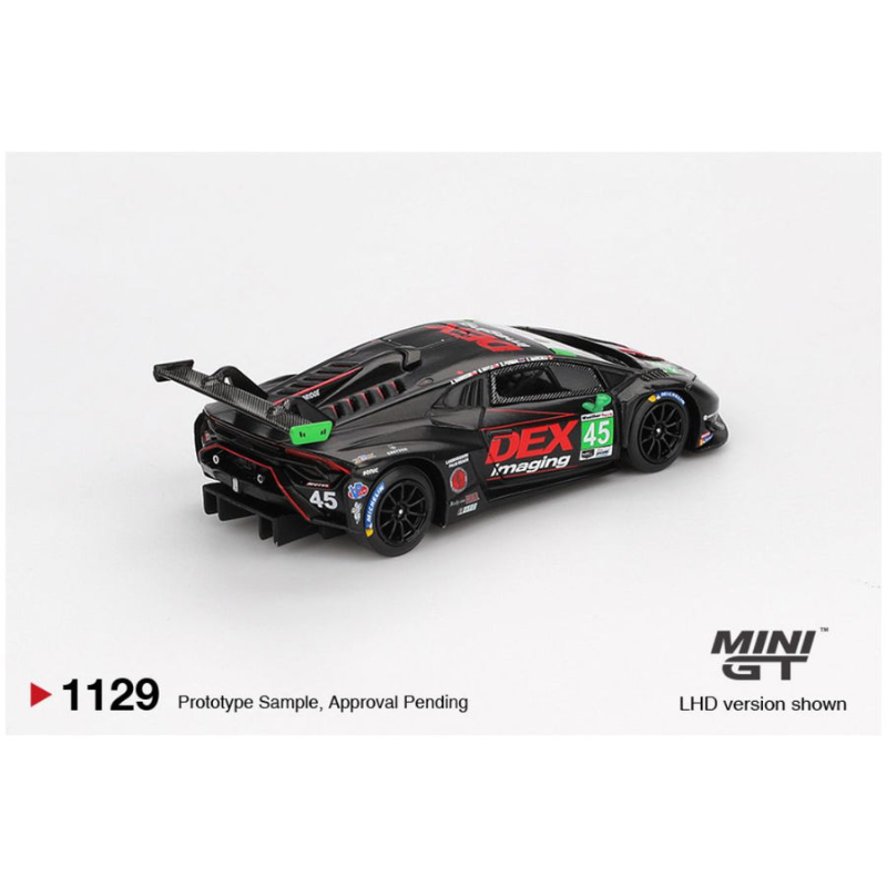 Mini GT Lamborghini Huracán GT3 EVO2 #45 DEX Imaging 2023 IMSA Daytona 24 Hours 1:64 Scale Diecast Model Car