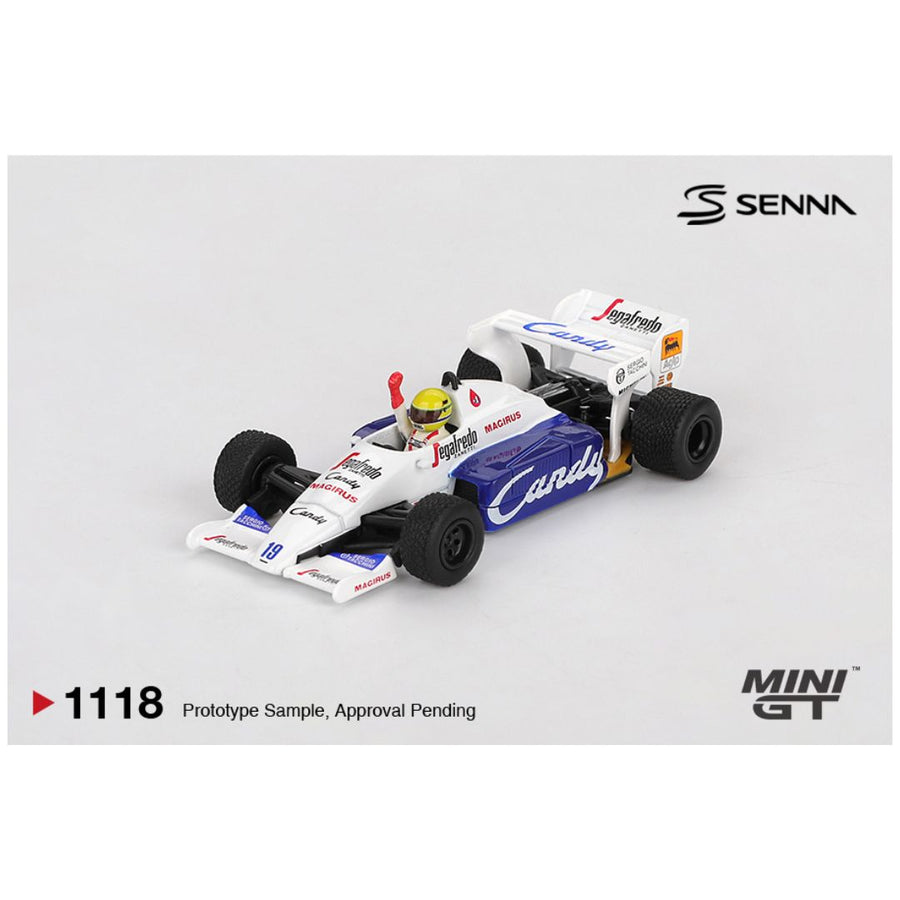 Mini GT Toleman TG184 #19 1984 Monaco Grand Prix Ayrton Senna 2nd Place 1:64 Scale Diecast Formula 1 Model Car