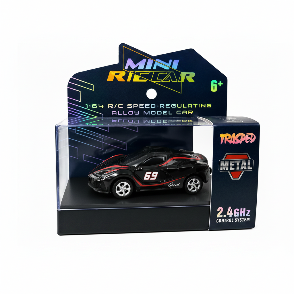 Trasped Mini Remote control Car 1:64 Scale – High-Speed Alloy Edition with App Control Black