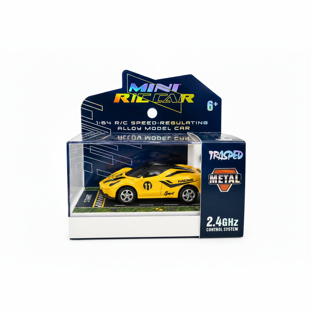 Trasped Mini Remote control Car 1:64 Scale – High-Speed Alloy Edition with App Control Yellow