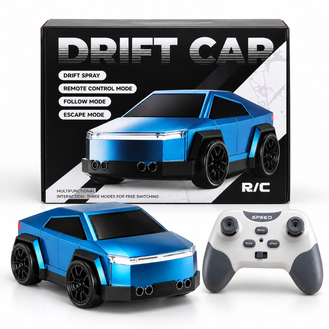 Mini Spray Drift RC Car with Remote Control, Follow Mode & Escape Mode – Blue