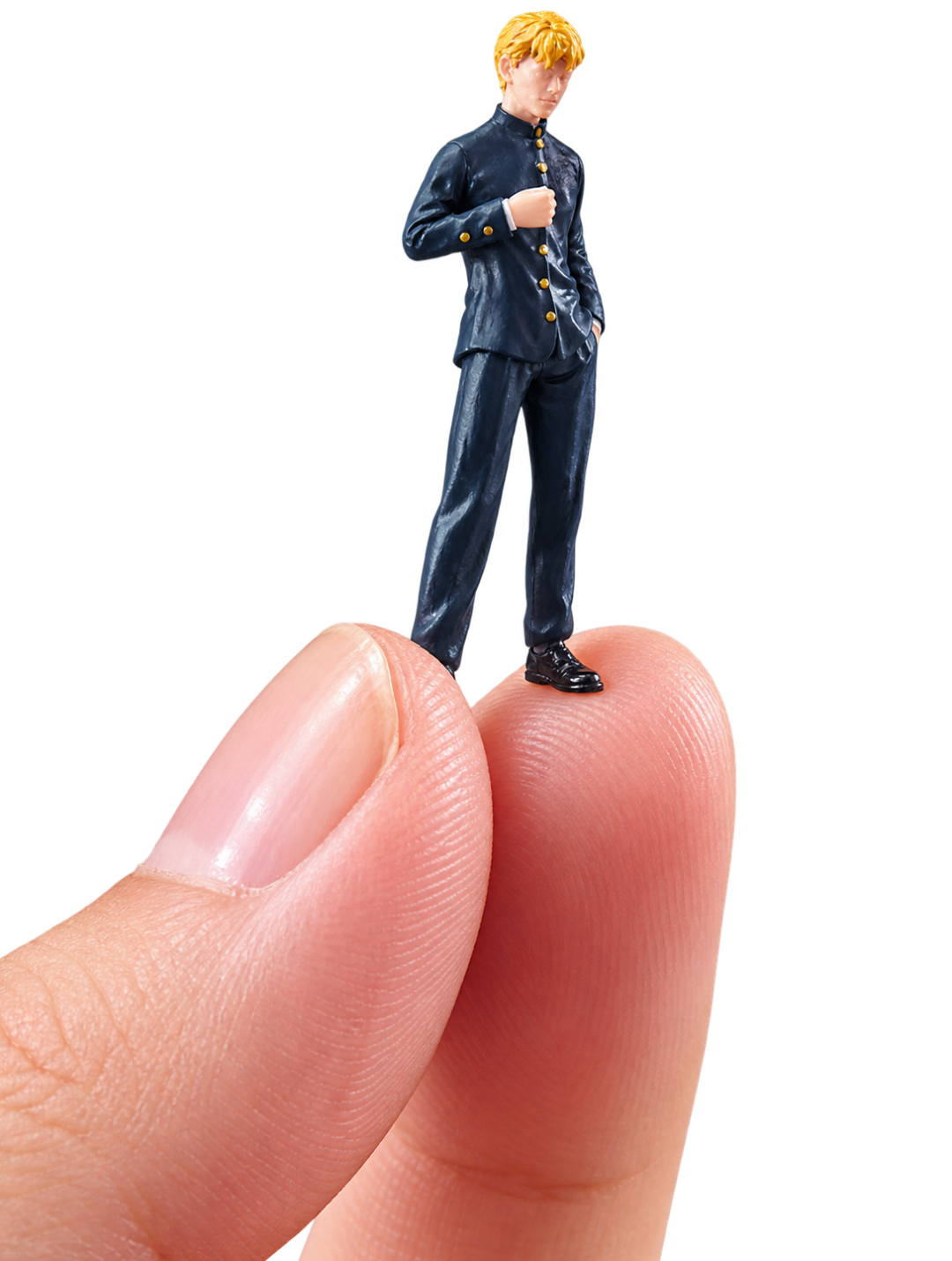Miniature Male Figure 1:64 Scale 2.8cm – Blue Outfit Collectible Figure for Diorama, Model Cars & Miniature Scenes