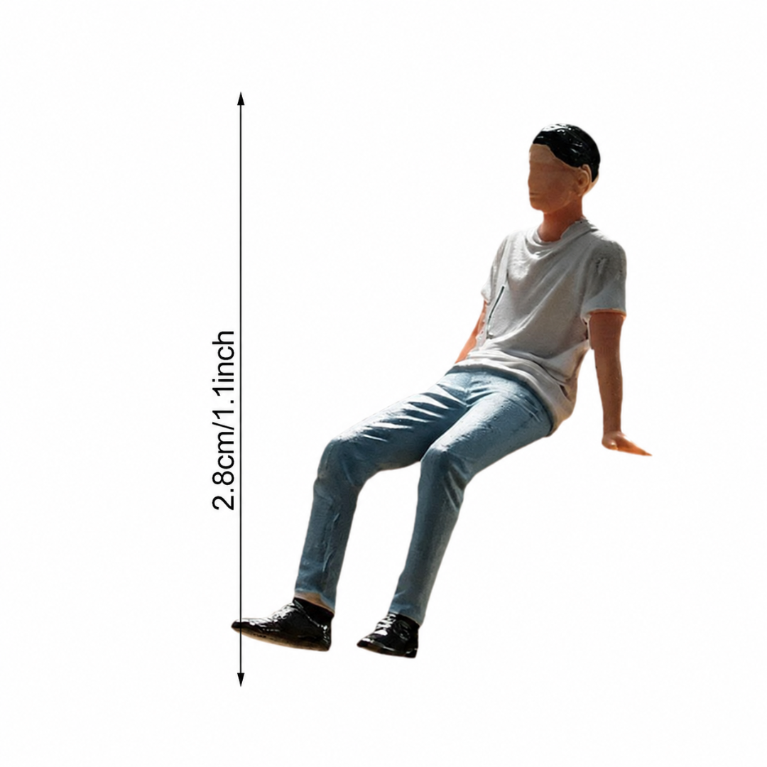 Miniature Male Figure 2.8 Cm – Realistic Human Figurine for Diorama, Model Cars