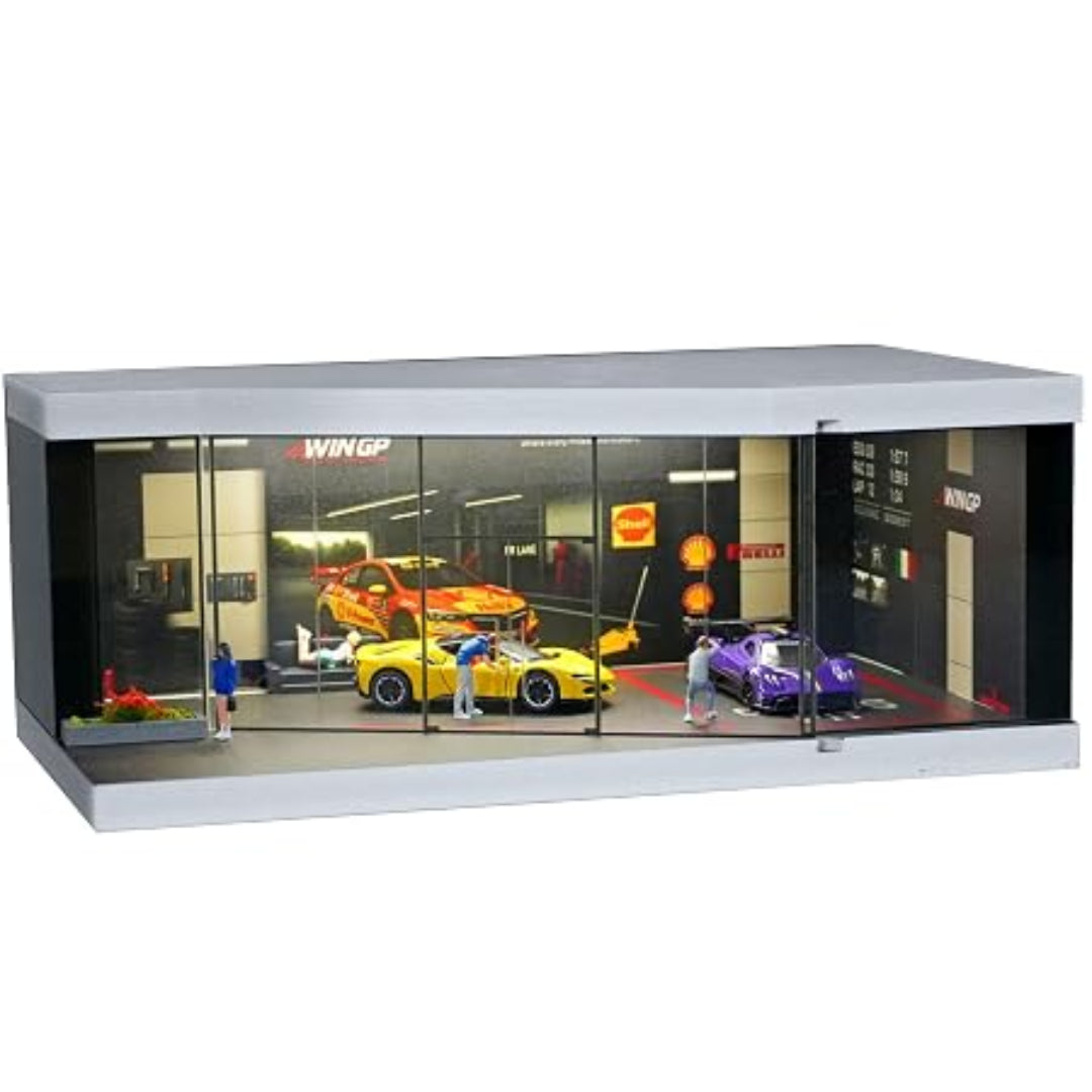 Miniature Street Garage Diorama Display Case 1:64 Scale SCJ #73441C