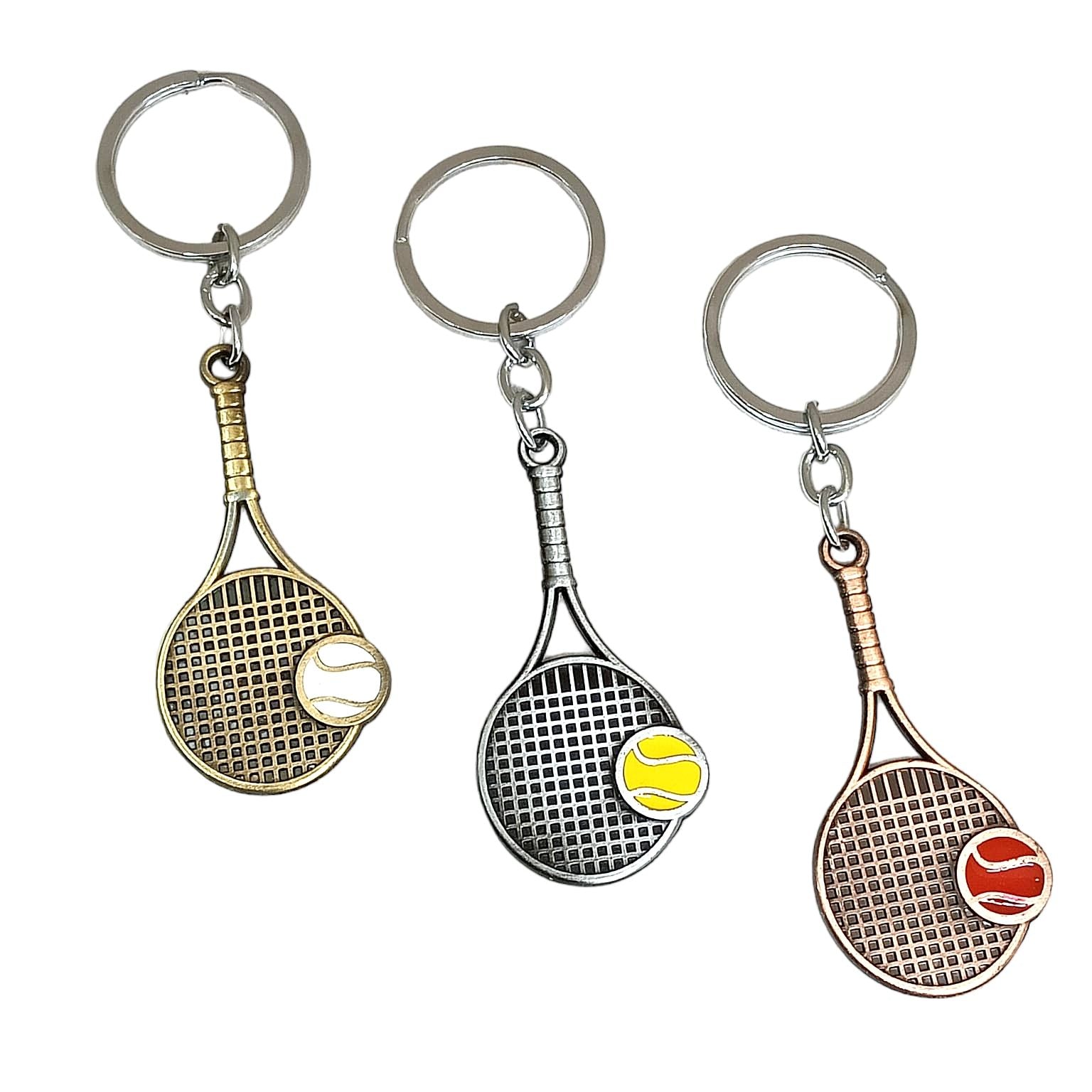 2D Tennis Metal Keychain (Choose From Drop Down Menu)