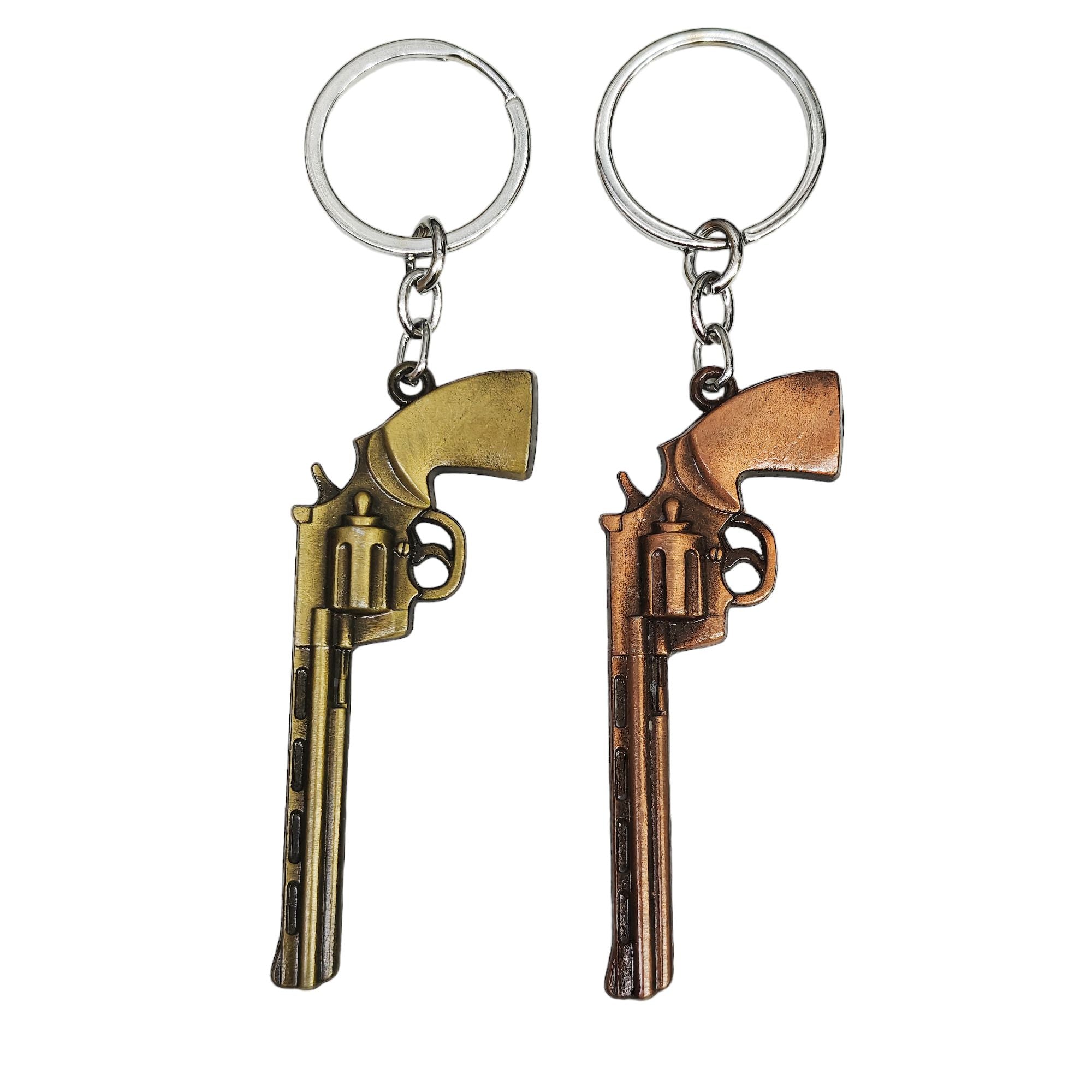 Revolver Pistol Colt Metal Keychain (Select From Drop Down Menu)