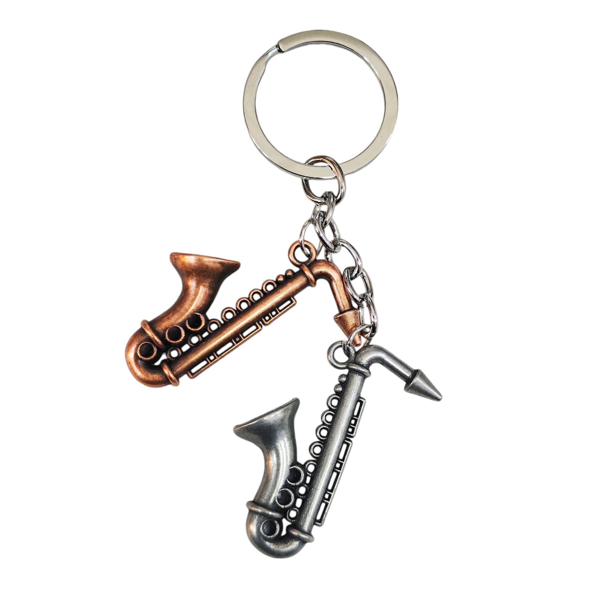 2 - In-1 Saxophone Metal Keychain