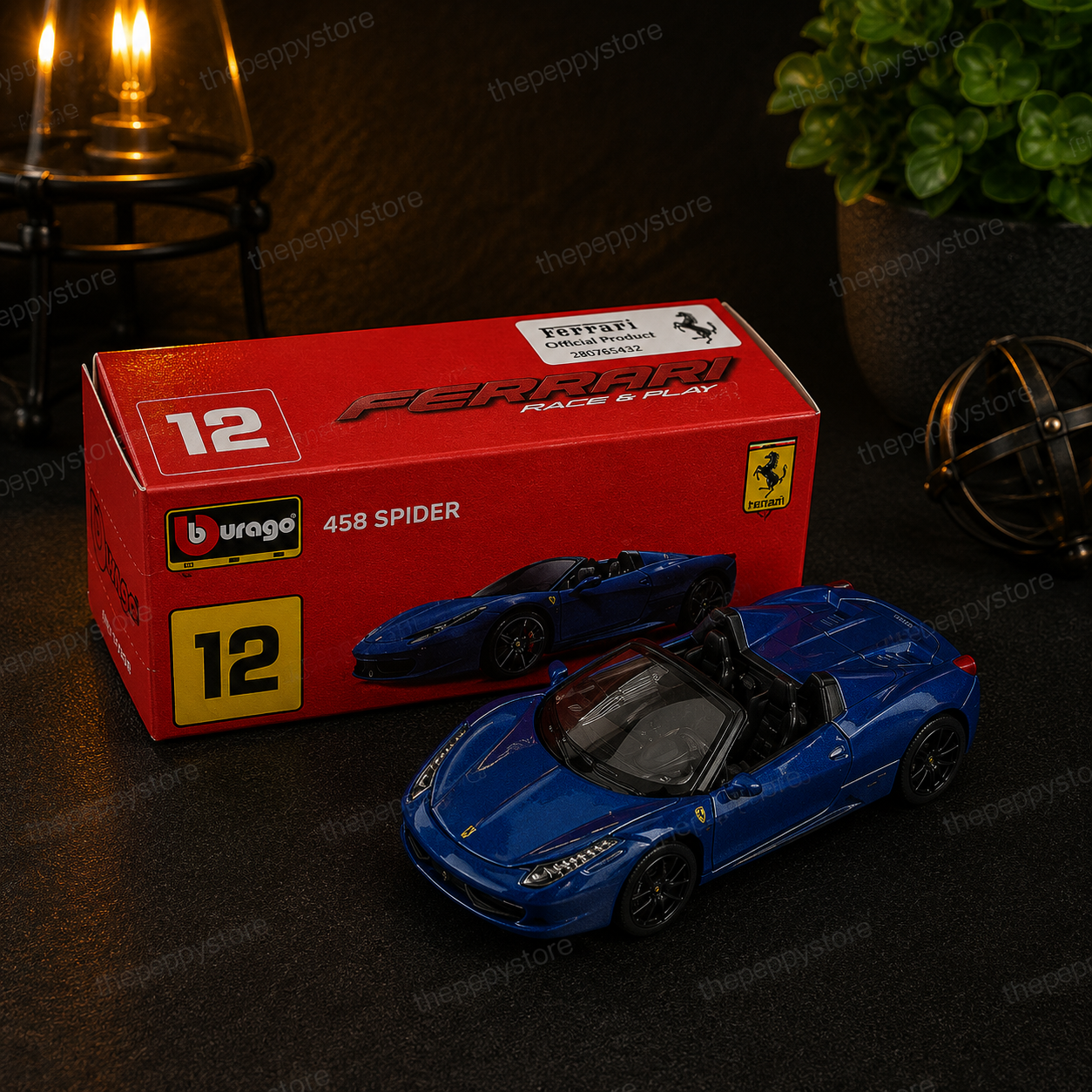 Official Bburago 458 Spider - 1 : 64 Diecast Scale Model