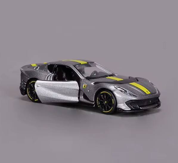 Official Bburago Ferrari 812 Competizione Silver- 1 : 64 Diecast Scale Model