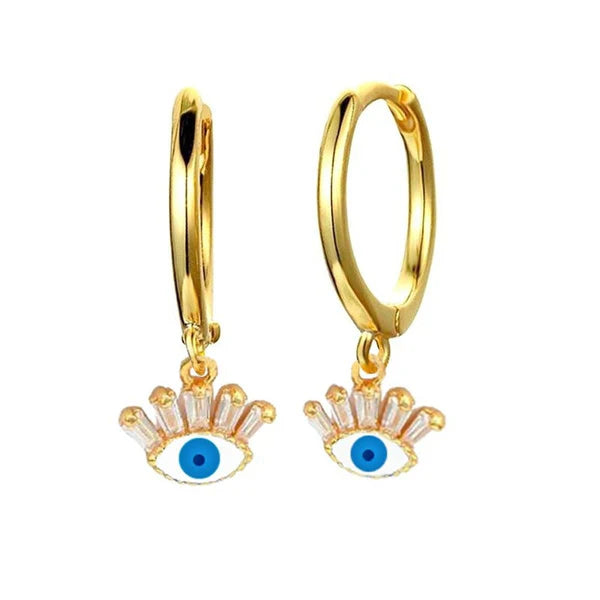 Minimal Evil Eye Hoops